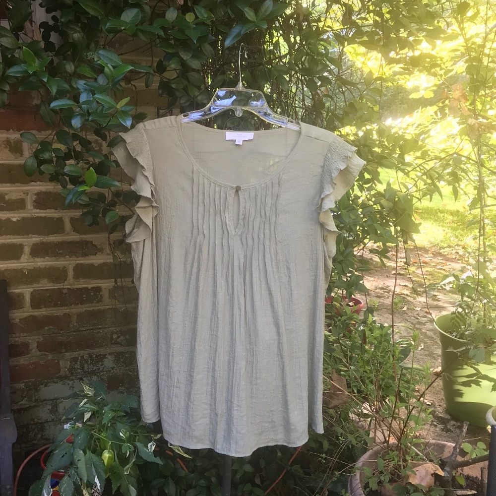 New Directions- SAGE GREEN TUNIC TOP- Size- 2X- EUC